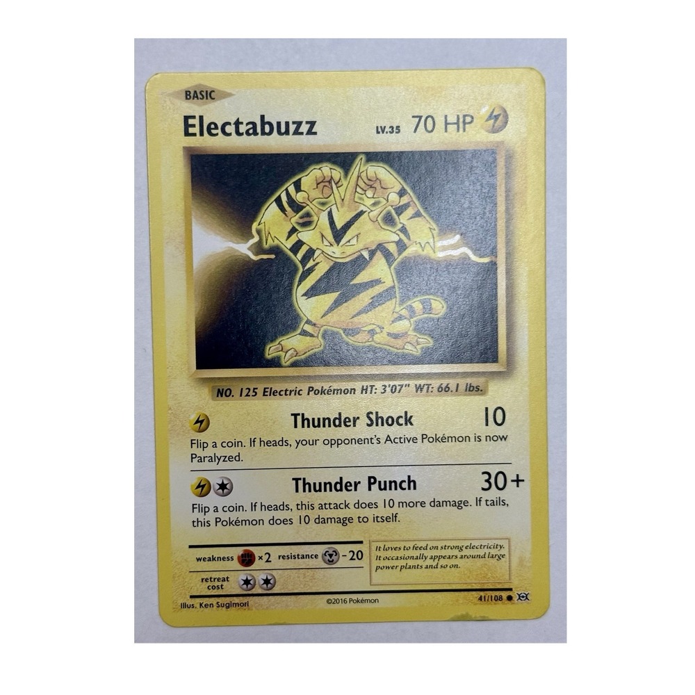 Pokémon Electabuzz 41/108 Evolutions Regular Common 70 HP Thunder Shock Card